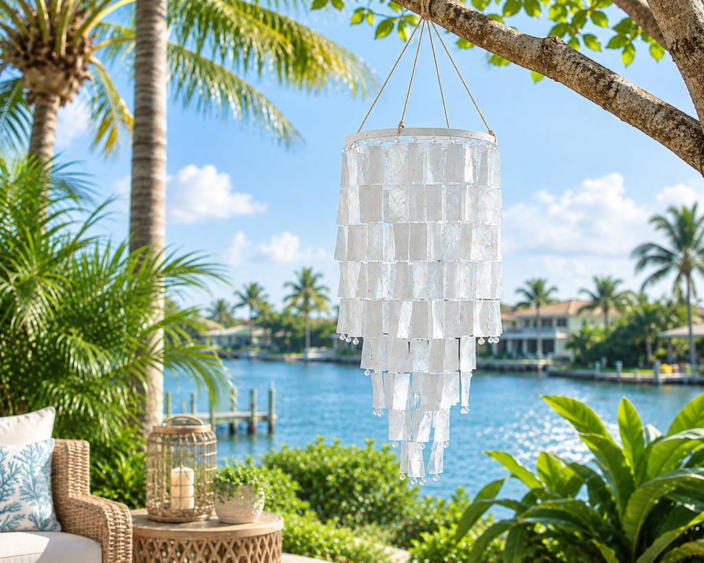 Large Rectangle Capiz Wind Chime