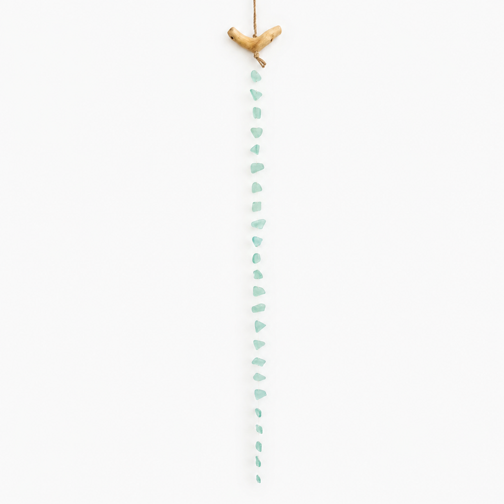 Hanging Long Sea Glass - Light Blue