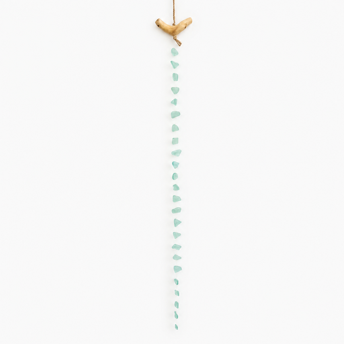 Hanging Long Sea Glass - Light Blue