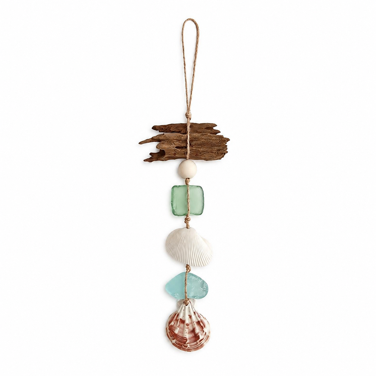 Hanging Sea Glass with Shell