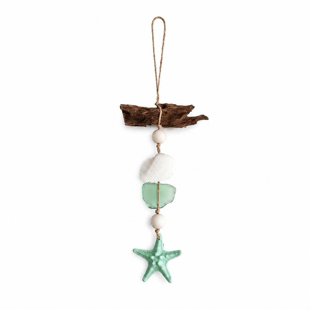 Hanging Sea Glass with Starfish