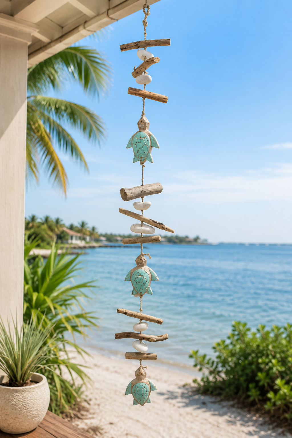 Turtle & Driftwood Decorative Drop