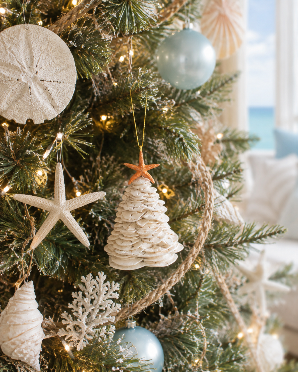 Christmas Sand Dollar Tree Ornament