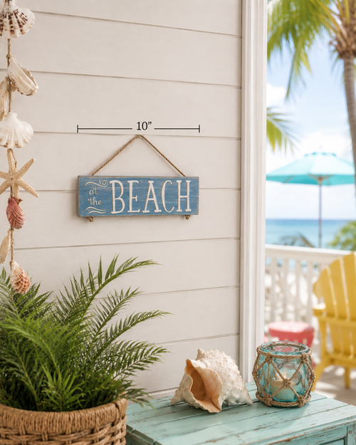 At The Beach Wood Wall Plaque